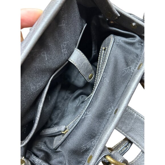 B.O.C. Embossed Floral Gray Handbag - Vegan Leather Top Handle & Crossbody Strap - Picture 6 of 9